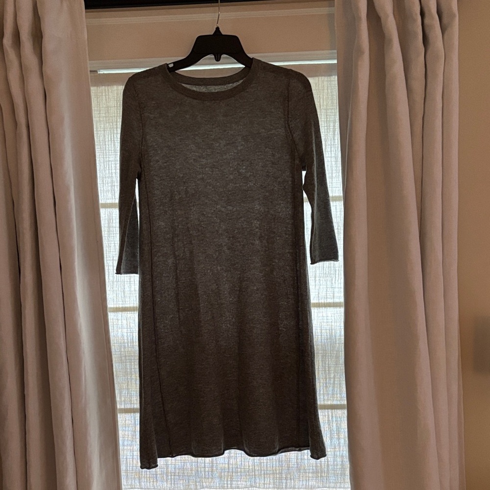 Garnet Hill Heather Gray Women's 100% Cashmere Dress